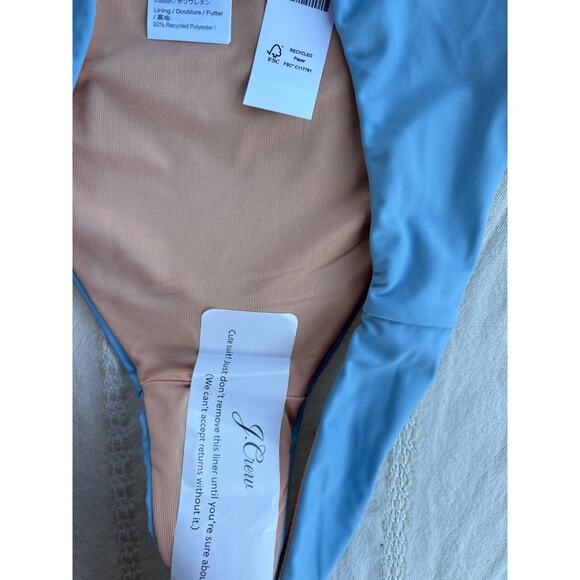 NWT J. Crew Curved-waist Cheeky Bikini Bottom, Light Blue, Sz S - Picture 5 of 5